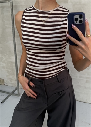 NPS broadway tank top Brown/Ecru Nørgaard På Strøget
